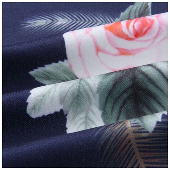 Blue Silky Floral Jumpsuit - Picture 7 of 7